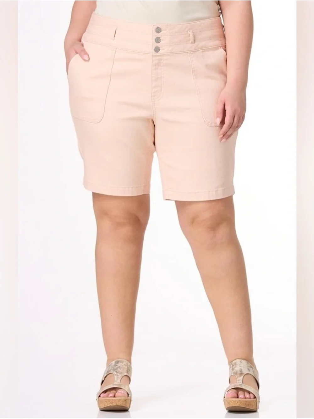 Cato | PLUS SIZE PINK DENIM SHORTS